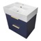 Floating Small Bathroom Vanity, Modern, Blue, 24